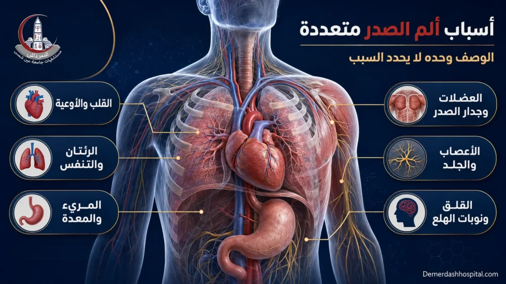 خطوات تشخيص ألم الصدر من وصف الأعراض إلى الفحص والتخطيط والتحاليل والتصوير