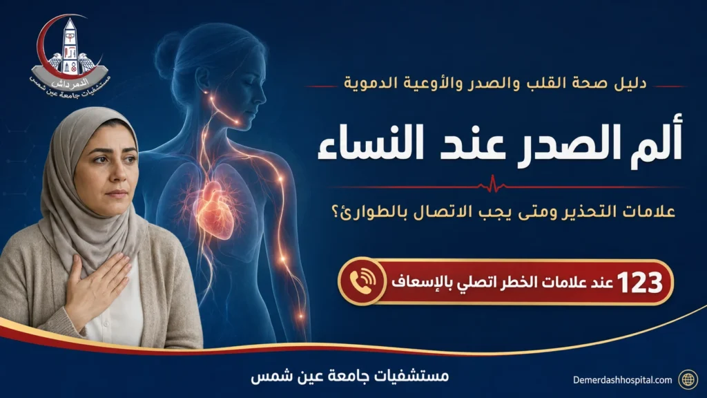 قد يستدعي ألم الصدر المصحوب بضيق التنفس أو التعرق البارد أو الدوار أو الألم الممتد طلب المساعدة الطارئة.