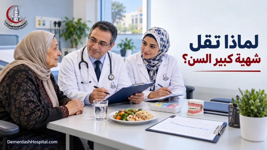 طبيب طب مسنين واختصاصية تغذية يراجعان حالة سيدة كبيرة السن وأدويتها وتغذيتها