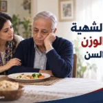 رجل مصري كبير السن أمام وجبة لم يتناول معظمها وبجواره ابنته التي تسانده