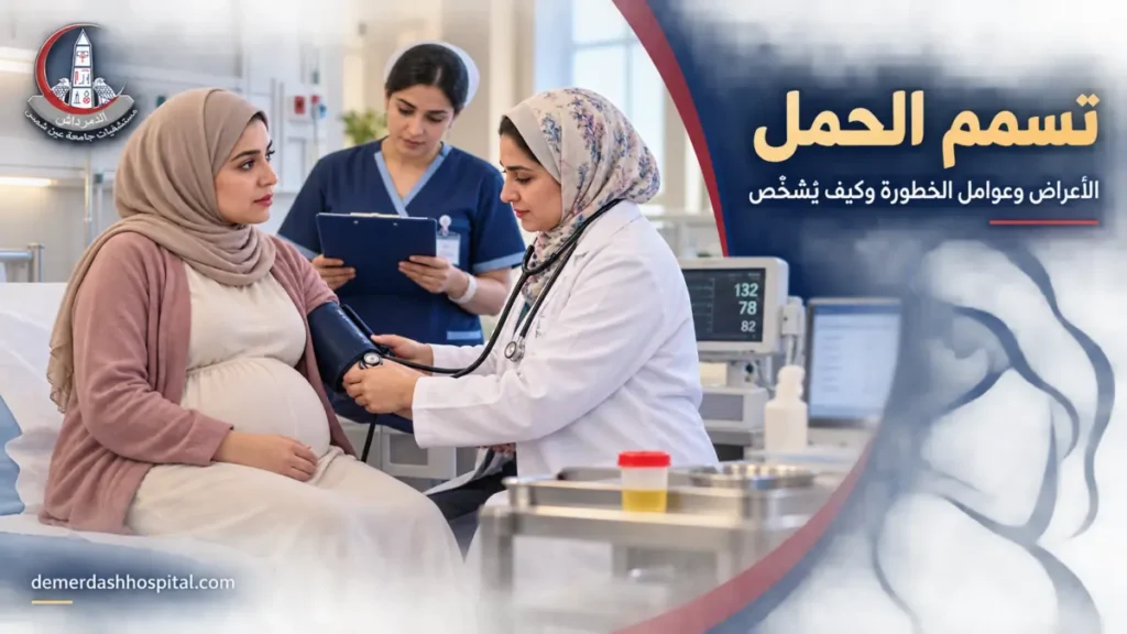 قياس ضغط سيدة حامل ضمن التقييم الطبي لتسمم الحمل