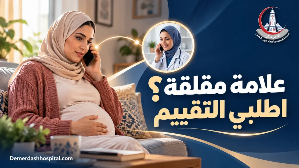 حامل تتواصل هاتفيًا لطلب تقييم طبي عند ظهور علامة مقلقة