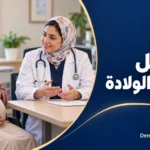 حامل تناقش خطة متابعة الحمل والولادة مع طبيبة في جلسة استشارة.